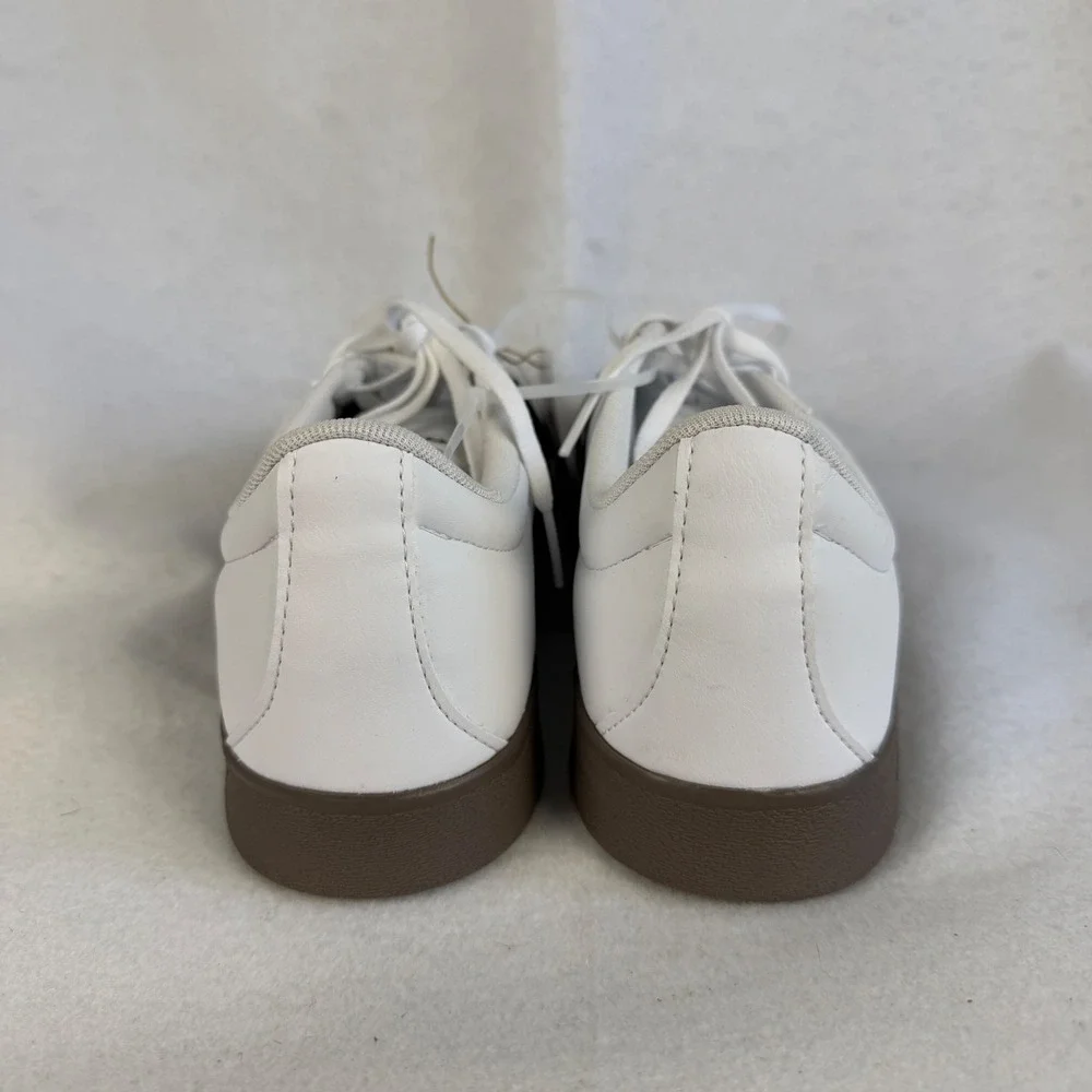 New‎ Adidas Mens Size 10.5 VL Court Base White Black Gum Sole Sneakers